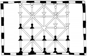 : Fig.1 disposition initiale d'après le folio 91v du Livre des Jeux d'Alphonse X